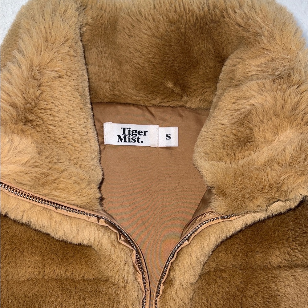 Tiger Mist Tan Puffer Jacket - Picture 2 of 3